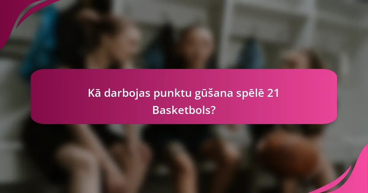 Kā darbojas punktu gūšana spēlē 21 Basketbols?