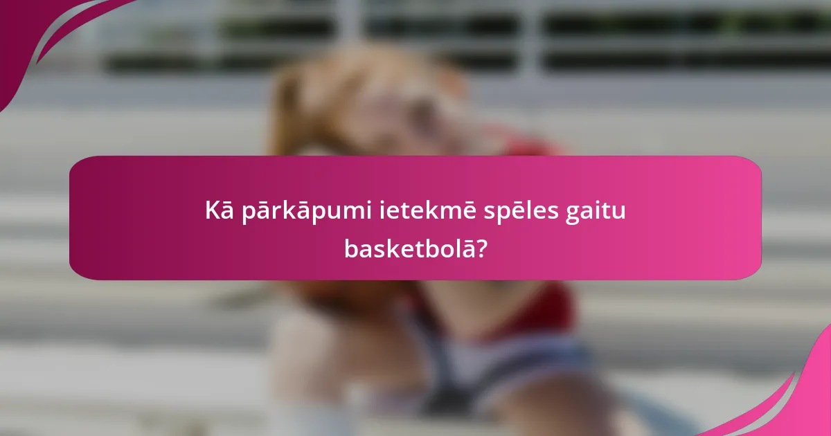 Kā pārkāpumi ietekmē spēles gaitu basketbolā?