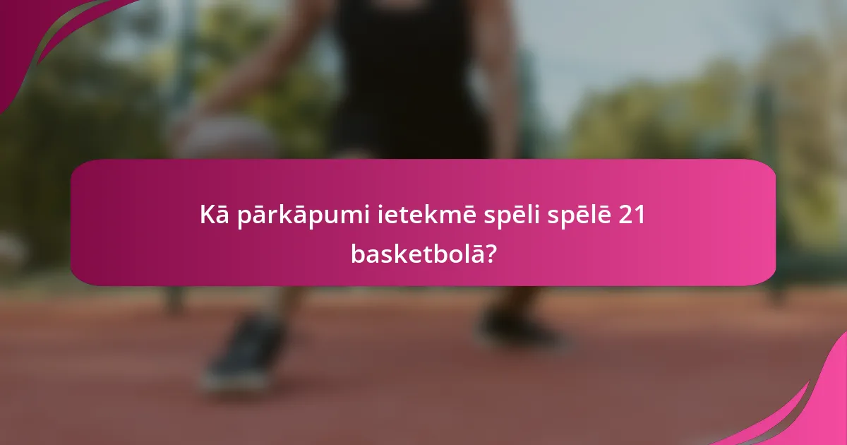 Kā pārkāpumi ietekmē spēli spēlē 21 basketbolā?