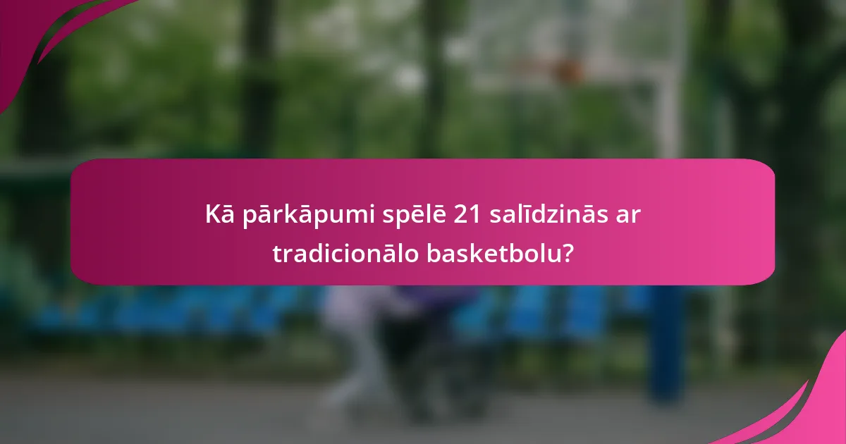 Kā pārkāpumi spēlē 21 salīdzinās ar tradicionālo basketbolu?