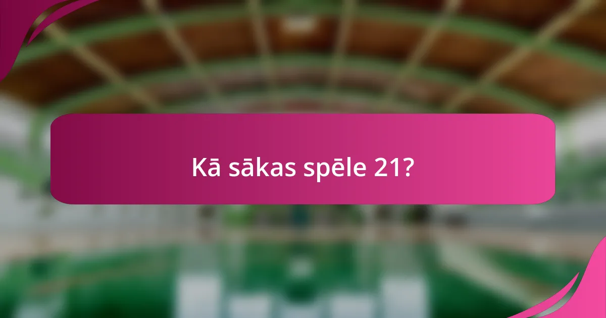 Kā sākas spēle 21?