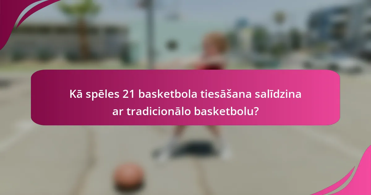 Kā spēles 21 basketbola tiesāšana salīdzina ar tradicionālo basketbolu?