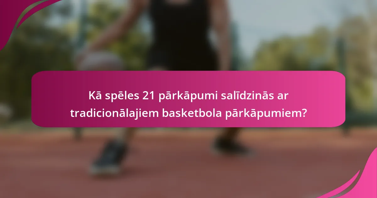 Kā spēles 21 pārkāpumi salīdzinās ar tradicionālajiem basketbola pārkāpumiem?