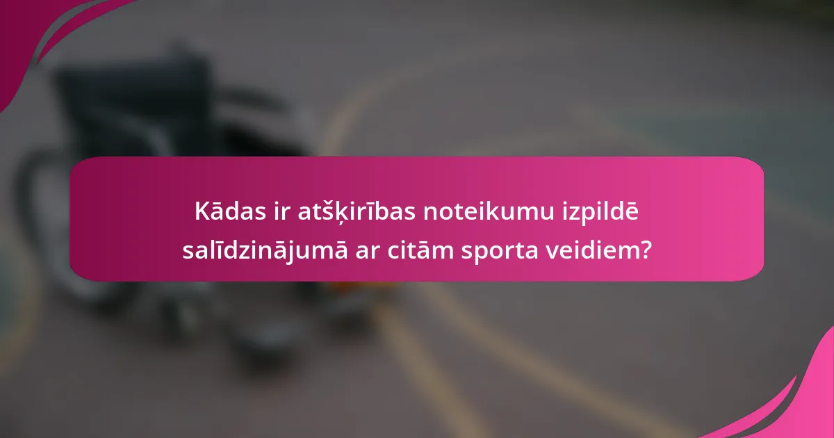 Kādas ir atšķirības noteikumu izpildē salīdzinājumā ar citām sporta veidiem?