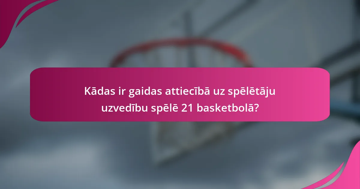 Kādas ir gaidas attiecībā uz spēlētāju uzvedību spēlē 21 basketbolā?