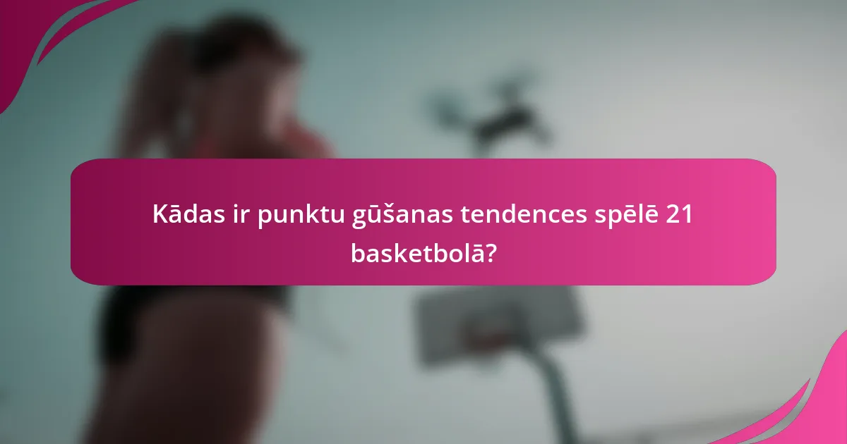Kādas ir punktu gūšanas tendences spēlē 21 basketbolā?
