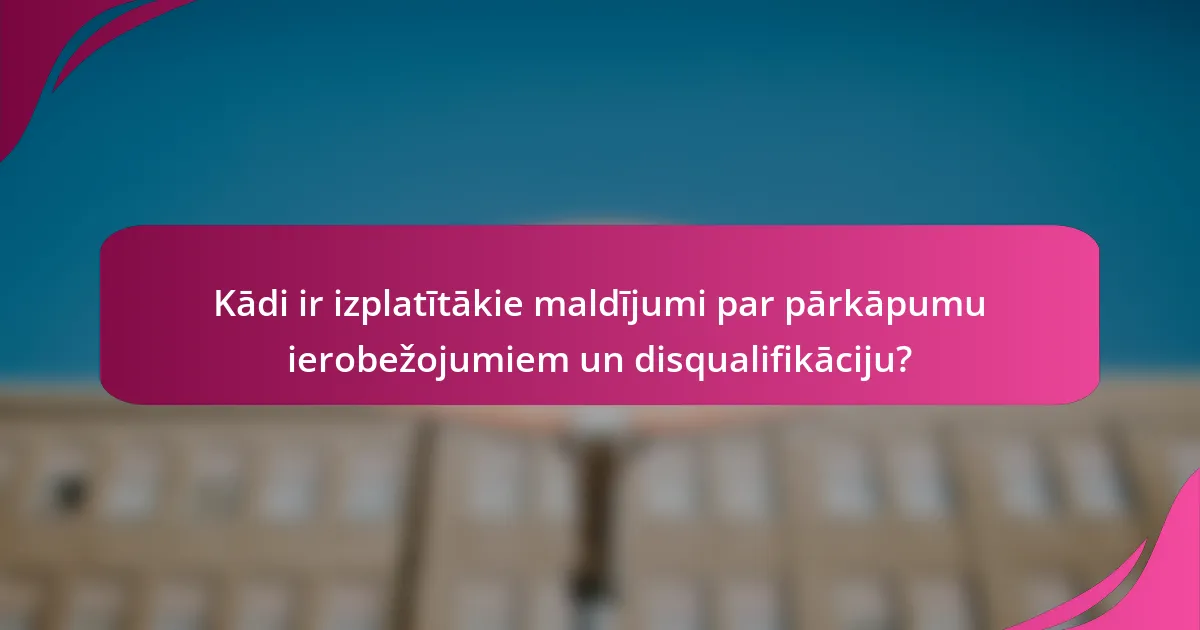 Kādi ir izplatītākie maldījumi par pārkāpumu ierobežojumiem un disqualifikāciju?