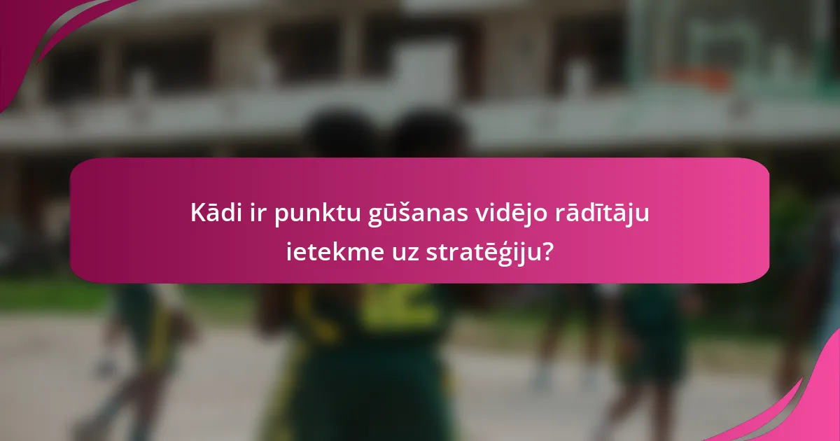 Kādi ir punktu gūšanas vidējo rādītāju ietekme uz stratēģiju?