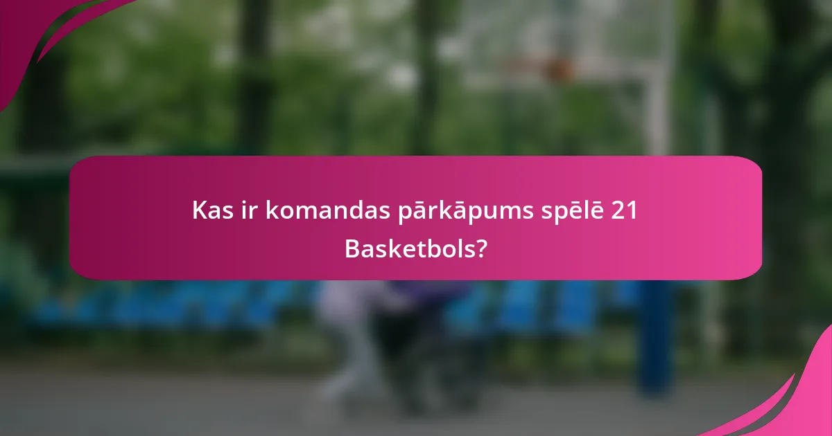 Kas ir komandas pārkāpums spēlē 21 Basketbols?