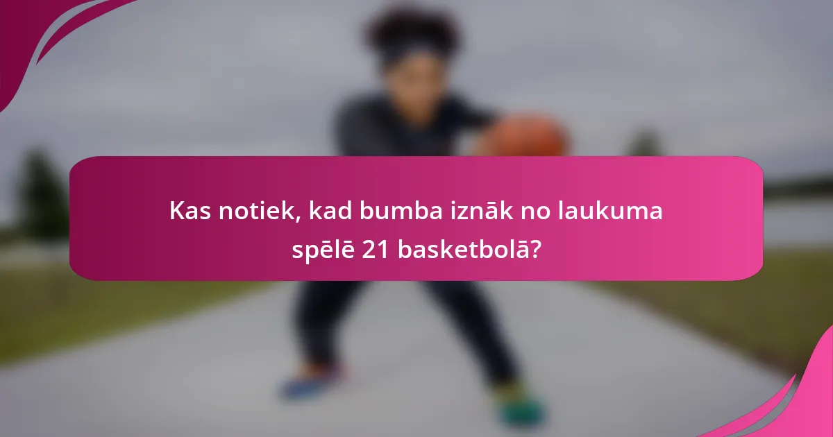 Kas notiek, kad bumba iznāk no laukuma spēlē 21 basketbolā?